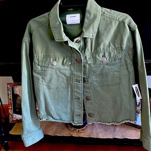 Old Navy army green jean jacket